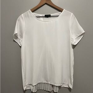 Women's White Blouse with Pleated Back Short Sleeve by The Limited Size Small